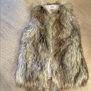 BB Dakota Faux Fur Vest in Brown and Gray